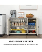3-Door Buffet Sideboard Storage Credenza Cabinet Console Adjustable Shelf