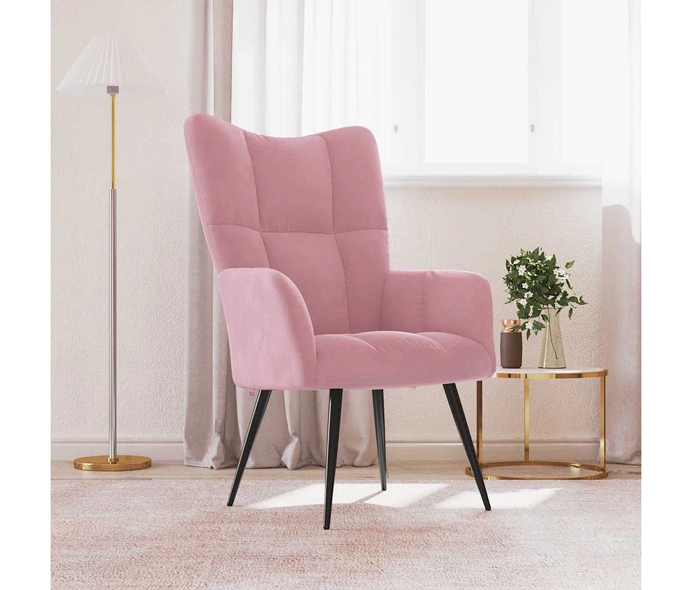 Relaxing Chair Pink Velvet