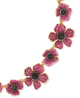 Kate Spade New York Gold-Tone Color Cubic Zirconia Poppy Statement Necklace, 16" + 3" extender