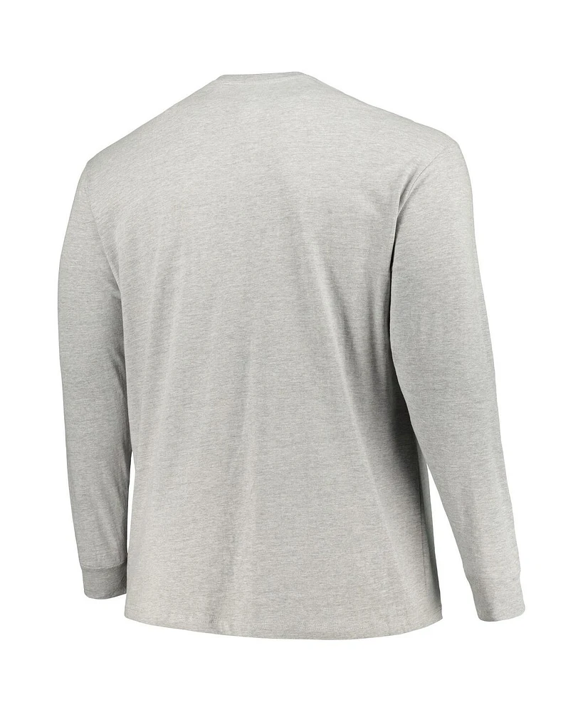 Champion Men's Heather Gray Michigan State Spartans Big Tall Mascot Long Sleeve T-Shirt