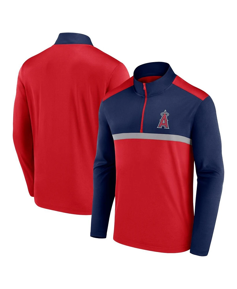 Fanatics Men's Red Los Angeles Angels Unstoppable Quarter-Zip Top