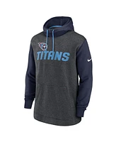 Nike Men's Heathered Charcoal/Navy Tennessee Titans Surrey Legacy Pullover Hoodie