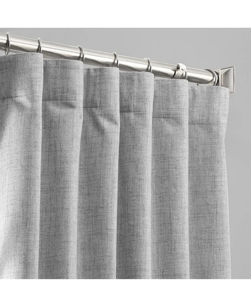 Half Price Drapes Millennial Grey Thermal Cross Linen Weave Blackout Curtain