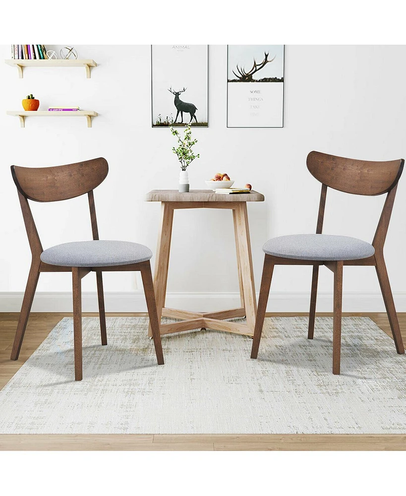 Inolait Set of 2 Dining Chairs Upholstered Curved Back Side