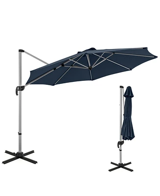 11 Ft Outdoor Patio Umbrella with 360° Rotation and Adjustable Tilt-Navy
