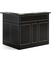 Tribesigns Bar Cabinet, L-Shaped Home Table with Stemware Racks