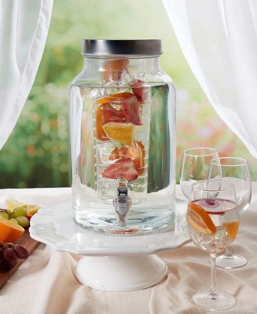 Mason Craft & More 1.5 Gallon Glass Drink Dispenser with Infuser and Screw-off Wide Lid