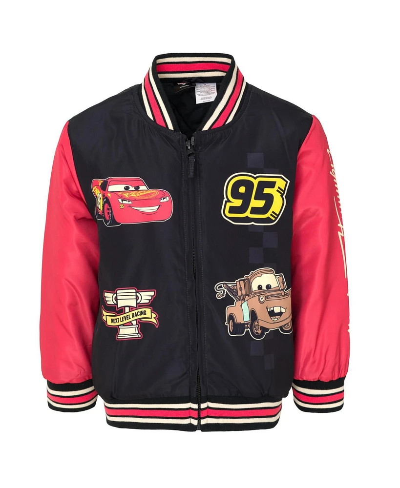 Disney Boys Toy Story Cars Zip Up Varsity Bomber Jacket to (2T - 7-8)