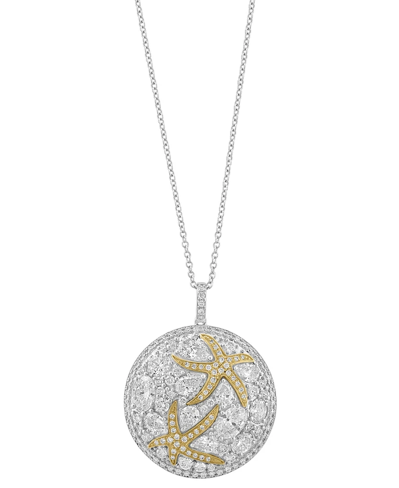 Effy Lab Grown Diamond Mixed-Cut Starfish 18" Pendant Necklace (3-1/2 ct. t.w.) in 14k Two-Tone Gold