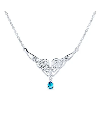 Bling Jewelry Green Good Luck Friendship Trinity Irish Love Knot Triquetra Infinity Statement Celtic Necklace Collar Pendant Couples Sterling Silver