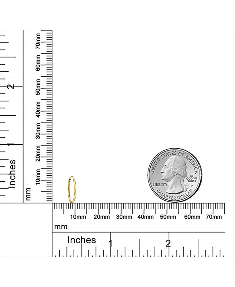 Bling Jewelry Tiny 1pc Minimalist Thin 14K Gold Ear Hoop Tragus Cartilage Piercing Conch Daith Earring .50 .64 .70 Inch