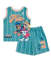 Paw Patrol Boys Mesh Jersey Tank Top and Basketball Shorts Athletic Outfit Set