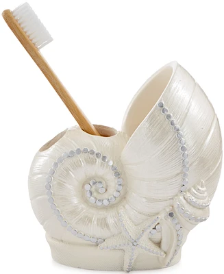 Avanti Sequin Shells Beachy Resin Toothbrush Holder