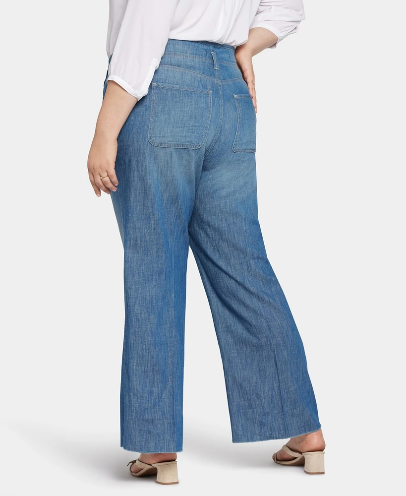 Nydj Plus High Rise Teresa Wide Leg Jeans