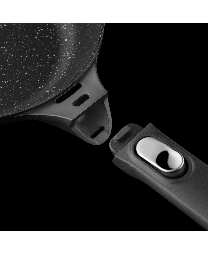 BergHOFF Gem 10" Nonstick Square Grill Pan, Detachable Handle, Grey