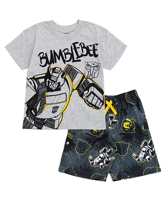 Transformers Toddler Boys Bumblebee Optimus Prime Graphic T-Shirt & Mesh Shorts Outfit Set to