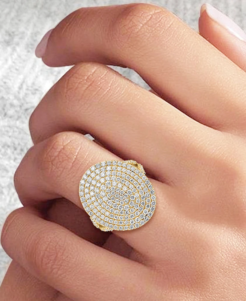 Diamond Concentric Circle Cluster Statement Ring (1 ct. t.w.) in 14k Gold