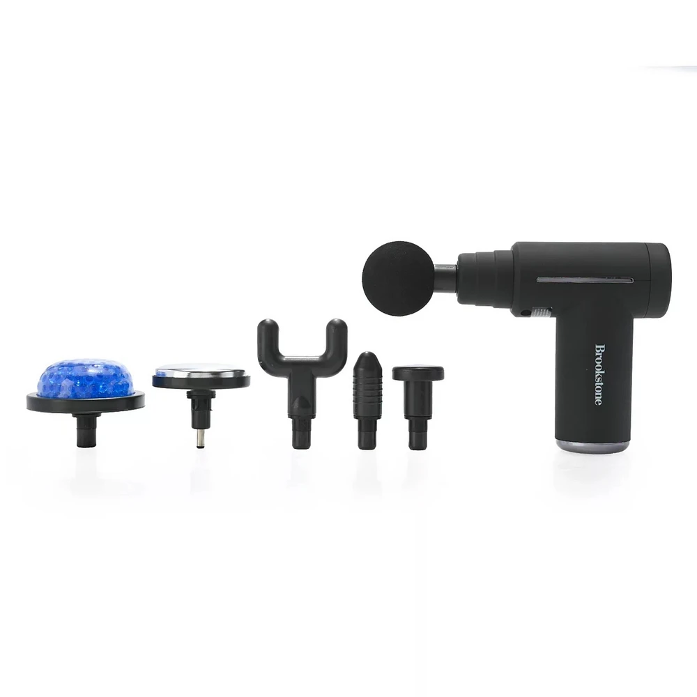 Brookstone Hot and Cold Percussion Massager, 6 Heads, Cordless