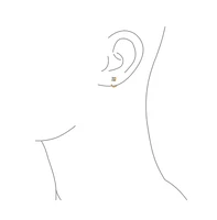 Bling Jewelry Tiny Cz Solitaire Threader Stud Earrings Gold Plated Sterling Silver