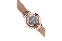 Women's Casual Watch 34mm White Round Dial Stainless Steel Victoria Hyde