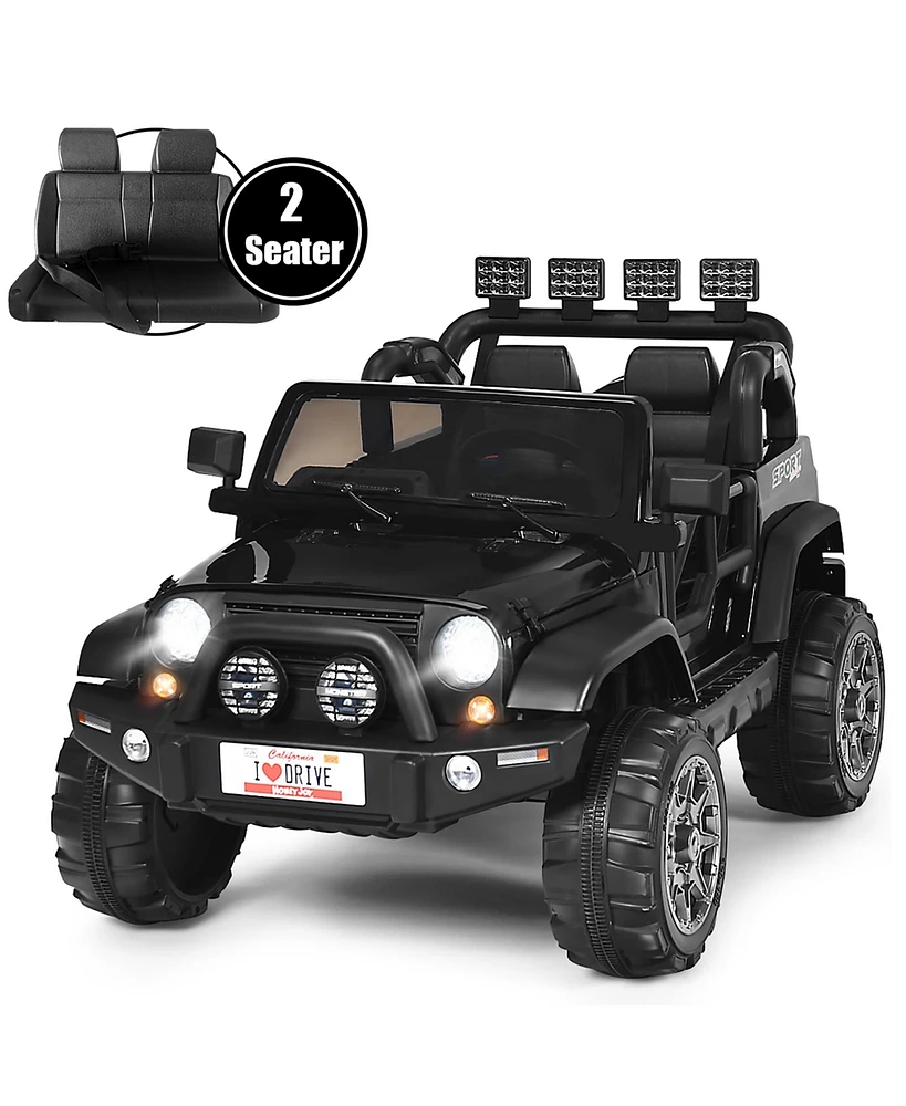 12V Kids Ride On Car 2 Seater Truck Rc Electric Vehicles w/ Storage Room