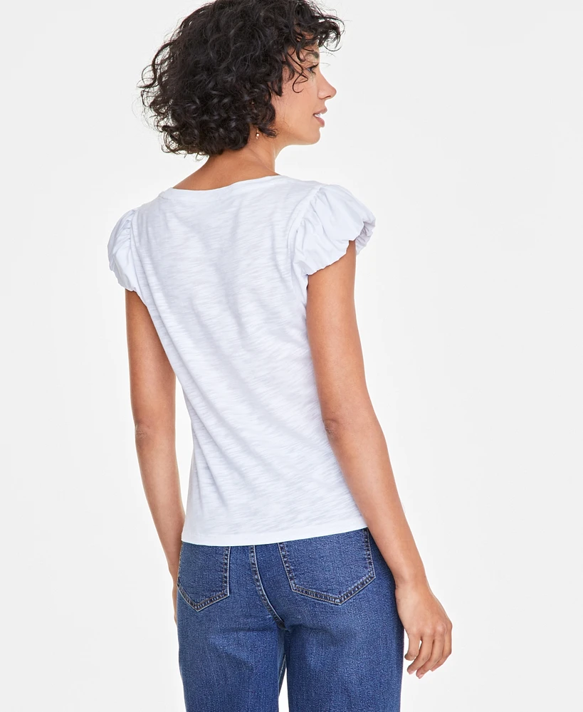 On 34th Women's Bubble-Sleeve Scoop-Neck T-Shirt