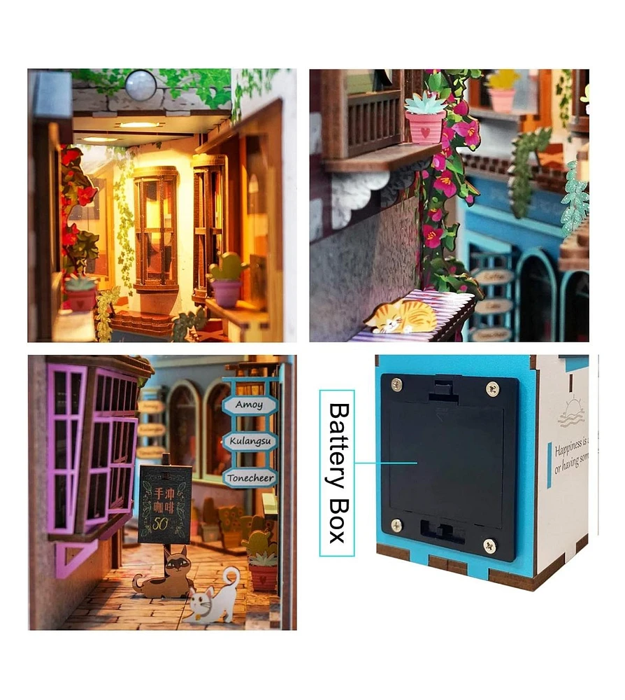 Flash Popup Diy 3D Book Nook Kit Island of Love Cafe 83pcs