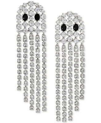 Ajoa by Nadri Rhodium-Plated Pave Ghost Fringe Drop Earrings