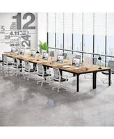 Tribesigns 78.74-Inch Conference Table Set of 4, 13FT Room Table, Large Rectangle Meeting Seminar for 12-16 Person, Long Business