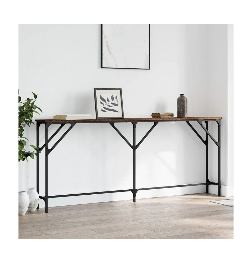 Console Table Brown Oak 70.9"x9.1"x29.5" Engineered Wood