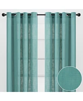 Chanasya Premium 2-Panel Soft Textured Semi Sheer Grommet Curtains for Window Living Room Bedroom Kitchen Office