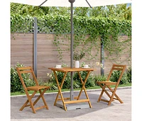 Folding Patio Table 27.6"x27.6"x29.5" Solid Acacia Wood