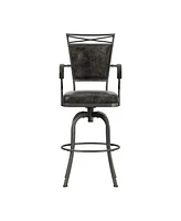 Hillsdale 48.5" Metal Bridgetown Bar Height Swivel Stool