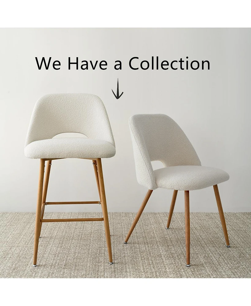 Maison Boucle 26 Inch Boucle Counter Stool Set Of 2 with Metal Legs-Maison Boucle