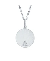 Bling Jewelry Saint Michael Patron of Military Police Security Worker Medal Medallion .925 Sterling Silver Pendant Necklace