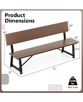 2 Pcs 4-Person Bench with All-Weather Hdpe Seat & Back Heavy-Duty Metal Support