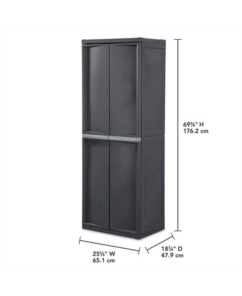 Sterilite Adjustable 4-Shelf Storage Cabinet With Doors, Gray | 01423V01