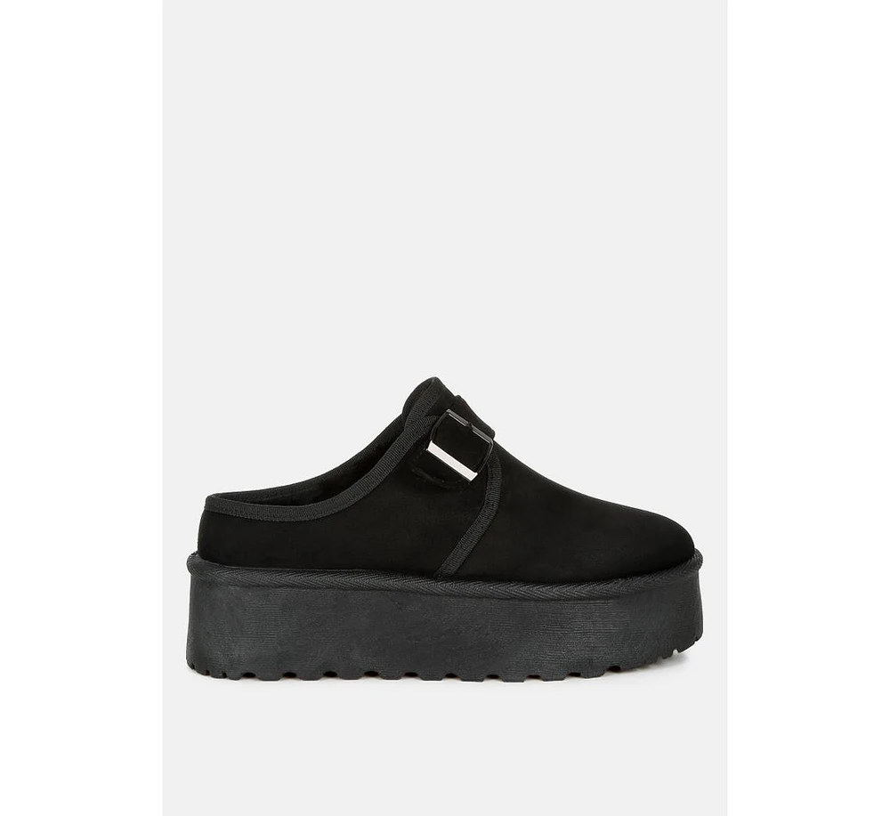 Mayfield Buckle Strap Fur Platform Classic Slip-On