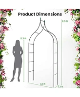 1 Pcs Garden Arbor with Multiple Side Crossbars Powder-coated Metal Tubes