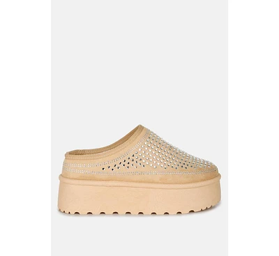 Kickles Rhinestones Embellished Platform Classic Slip-On