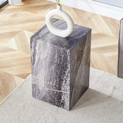 Elevate your living space with this modern Mdf coffee table, which showcases gray textured patterns. It is characterized by stylish design.
