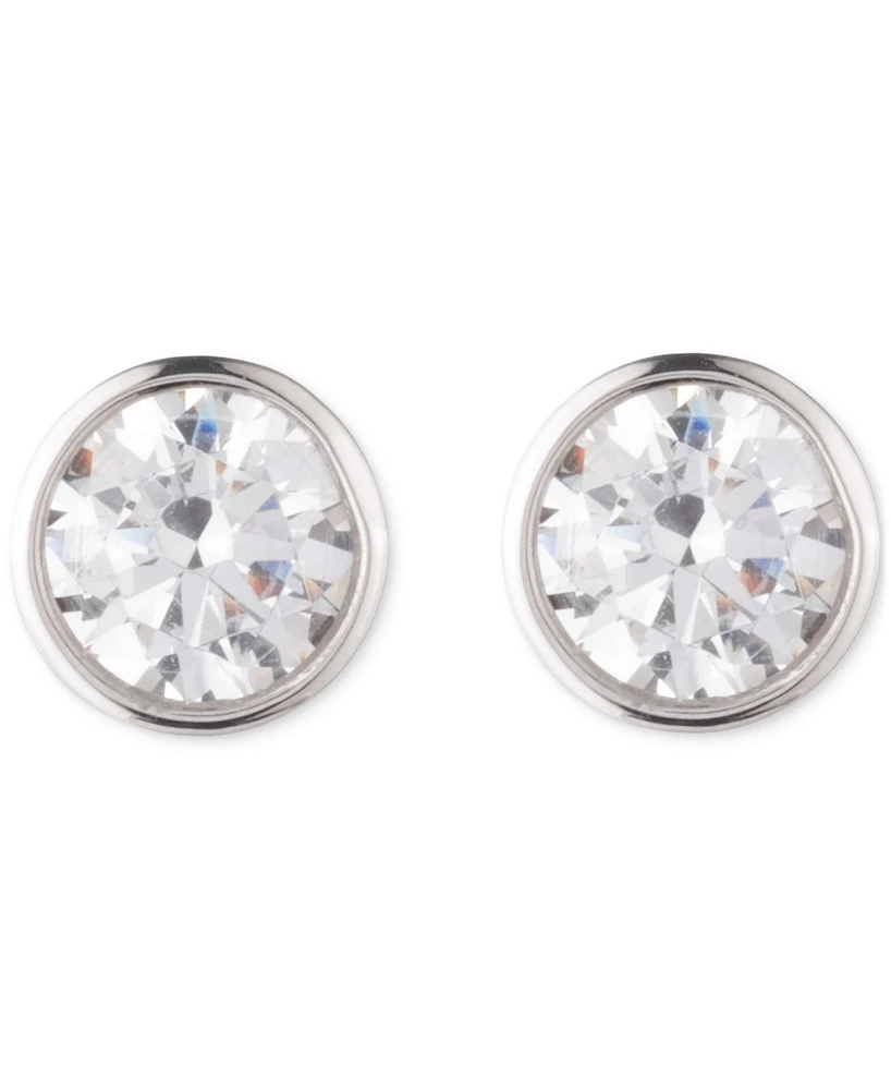 Lauren Ralph Lauren Silver-Tone Round Crystal Stud Earrings