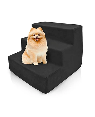 Home Base 3-Step Dogs Stairs for Bed, Dog Step for Couch and High Bed, Non Slip Ramp, High Density Foam Pet Stair for Cats and Dogs