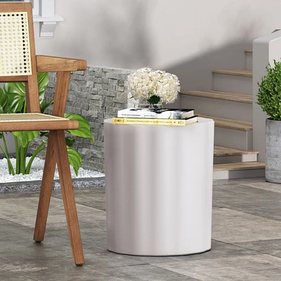 Versatile Concrete End Table: Indoor/Outdoor, Lightweight, No Assembly