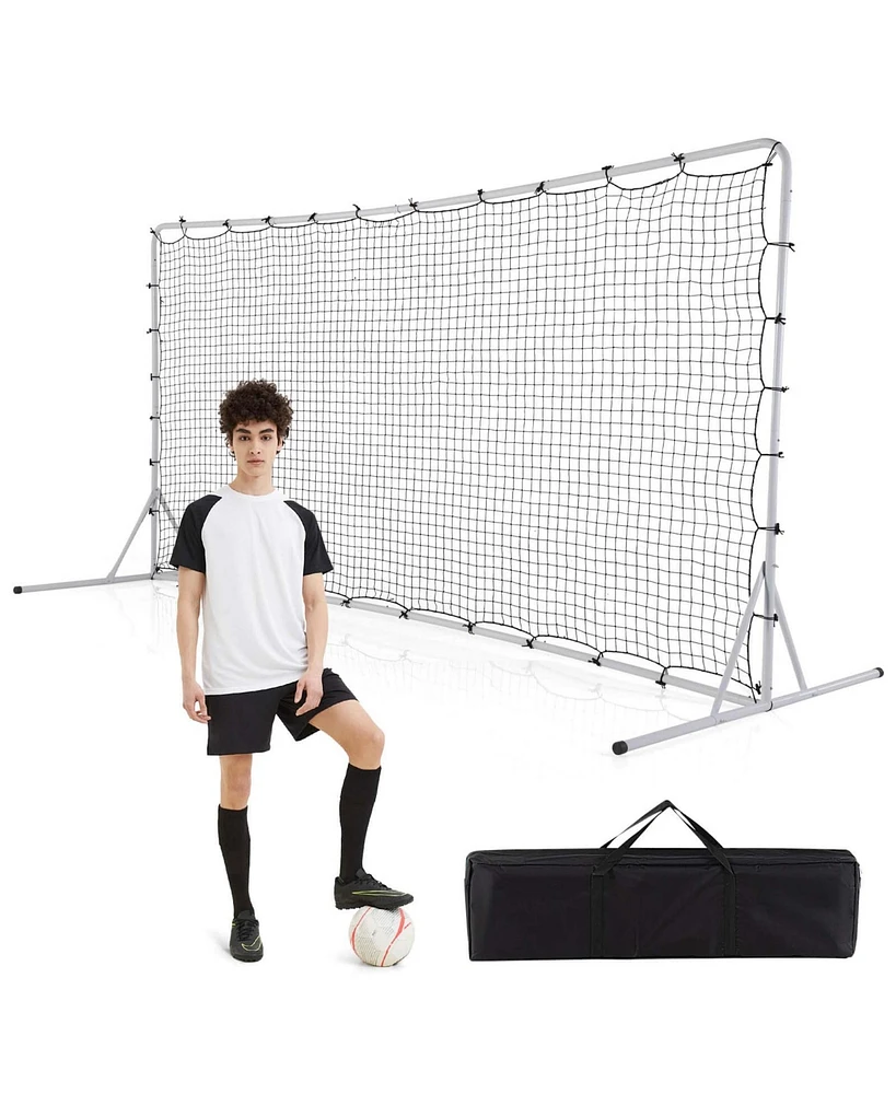 Soccer Rebounder Net 12 x 6 Ft Portable Football Training Equipment with Net