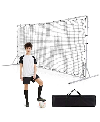 Soccer Rebounder Net 12 x 6 Ft Portable Football Training Equipment with Net