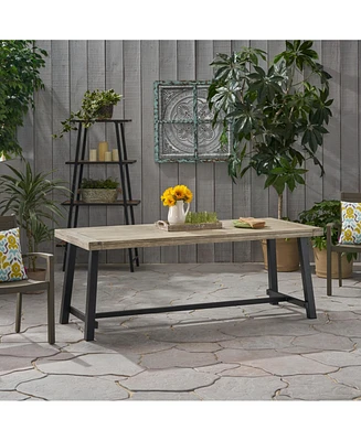 Modern Acacia Wood Outdoor Dining Table For 8