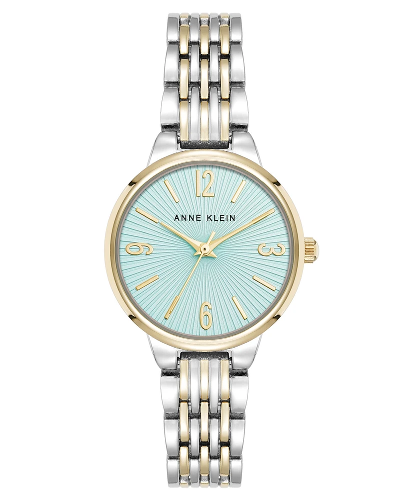 Anne Klein Women's Quartz Light Blue Charming and Two-Tone Alloy Metal Watch, 30mm