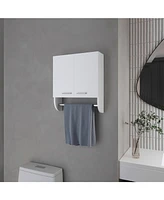 Fm Furniture Goodyear Medicine Cabinet in Melamine With a Towel Bar, White