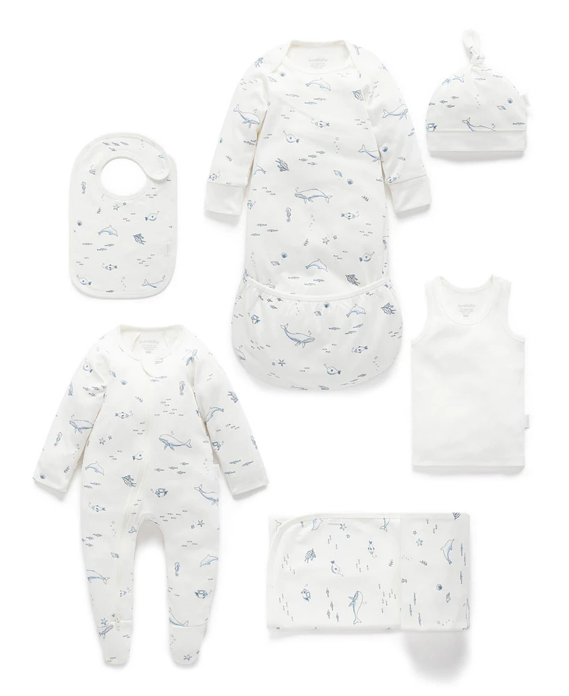 Purebaby Baby Boys Newborn Hospital Pack 6 Piece